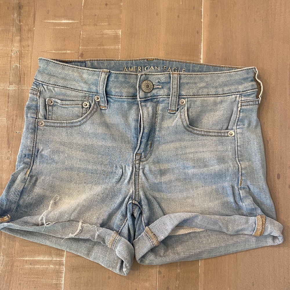 4 Light Blue Jean "Next Level Stretch" AE Shorts